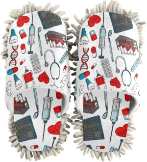 Poeticcity Mop Slippers Shoes, Unisex Cleaning House Slippers Spa Dusting Slippers M-L