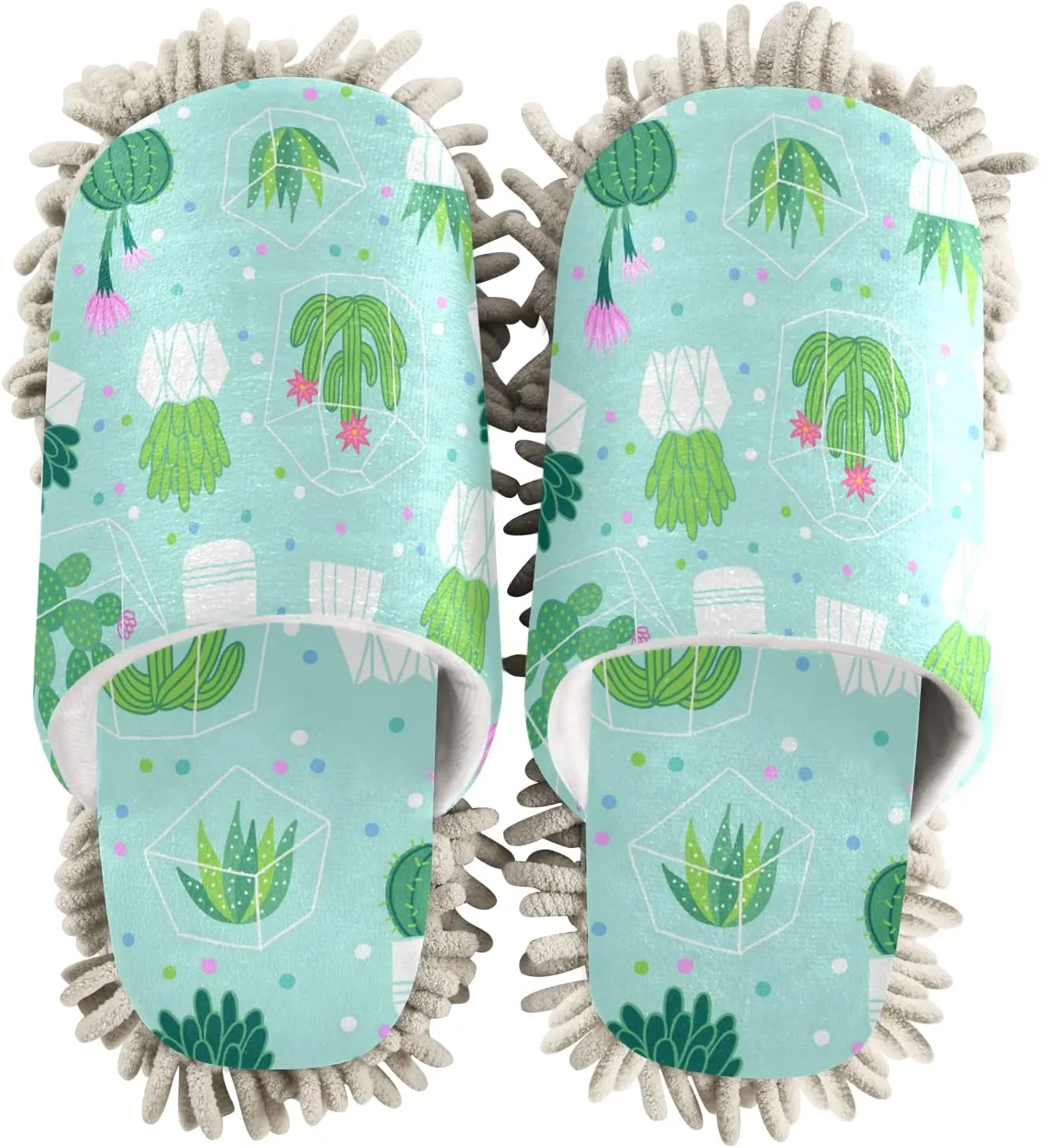 Poeticcity Mop Slippers Shoes, Unisex Cleaning House Slippers Spa Dusting Slippers M-L