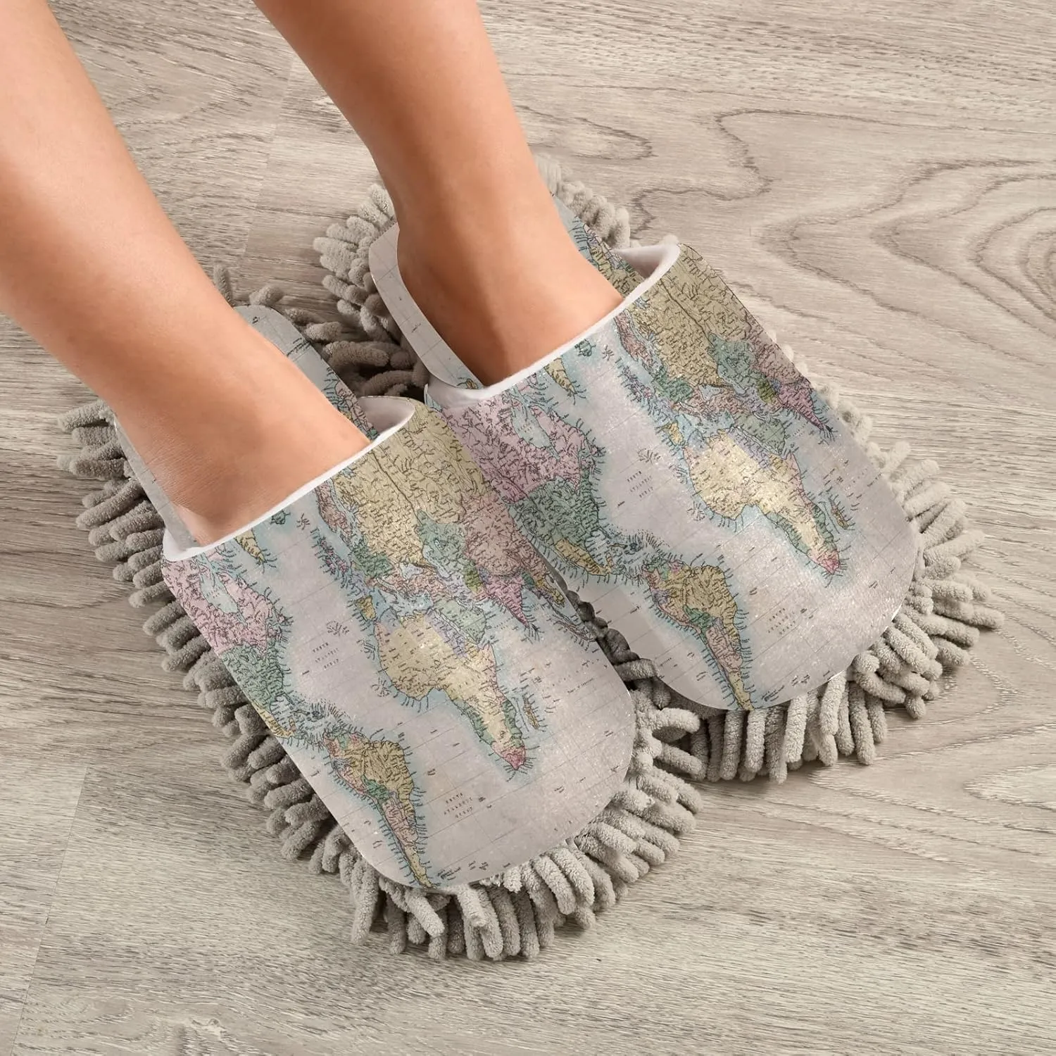 Poeticcity Mop Slippers Shoes, Unisex Cleaning House Slippers Spa Dusting Slippers M-L