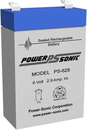 Power-Sonic 6V/2.9AH Sealed Lead Acid Battery w/ F1 Terminal