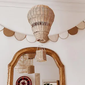 Rattan Hot Air Balloon Holiday Party Supplies, Inflatable Wall-mounted Decor, Hanging Decorative Balloon for Home