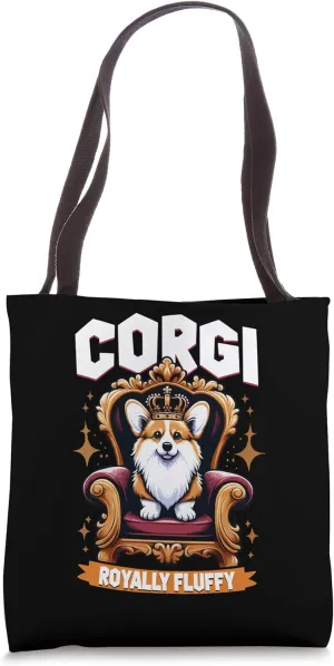 Regal Corgi Royalty Majestically Fluffy Monarch Tote Bag