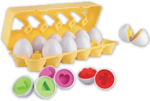 Shape Sorter Eggs 12 Piece playset Designed for Children Ages 12  Months,Multi