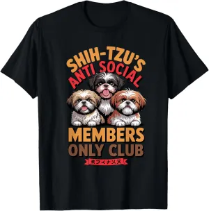 Shih Tzu Anti Social Club Funny Dog lover T-Shirt