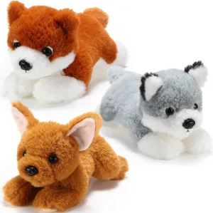 Skylety 3 Pcs 7.87 Inches Dog Stuffed Animal Plush Dog Soft Plush Pet Pillow Toy Fluffy Puppy Set for Puppy Party Favor Birthday Home Decor(Pomeranian, Chihuahua, Corgi)
