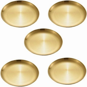 Stainless Steel Plate set of 5, Stainless Steel Dish,Dinner Dishes,Serving Camping Plates Serving Flat Plate for Home Kichten,Outdoor Camping,Snack,Pizza,BBQ