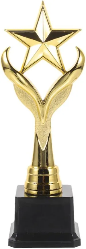 Star Trophy for Kids, 11-Inch Golden Plastic Award Trophy for Dance, Singing, Speech, Sports Competitions, Creative Winner Trophies for School Rewards and Celebration Decorations