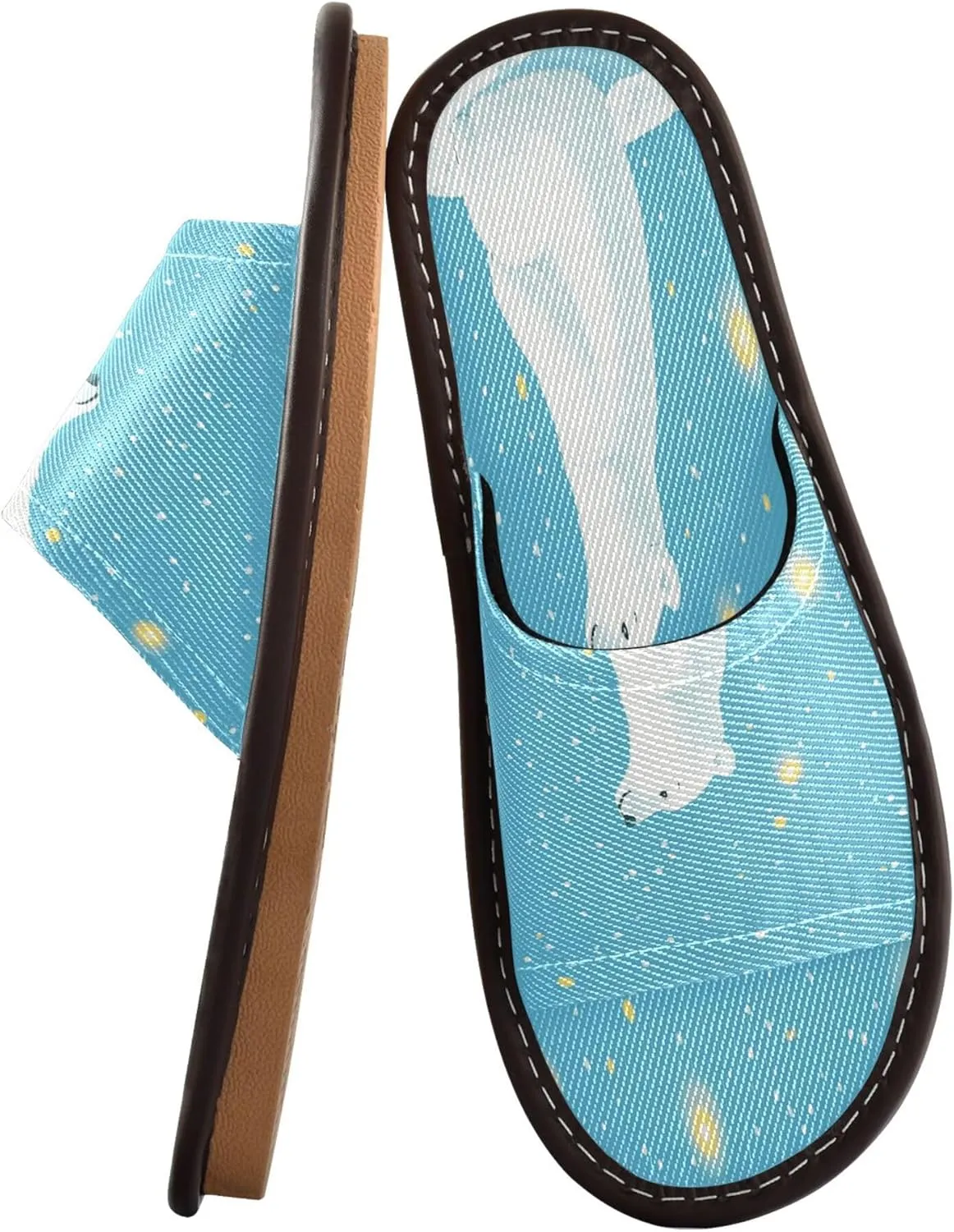 Summer Slipper Arctic Bear Cartoon Blue Indoor House Men Women Quick Drying Slippers