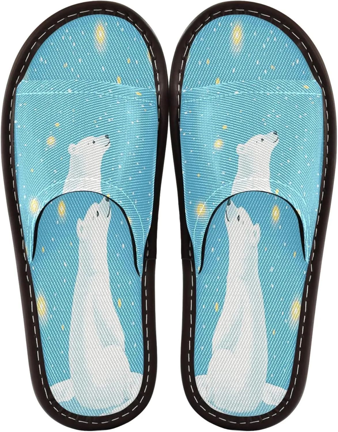 Summer Slipper Arctic Bear Cartoon Blue Indoor House Men Women Quick Drying Slippers