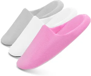Tlizzz7 3 Pairs Cozy House Slippers - Memory Foam Indoor Bedroom Home Slippers for Women Men, House Slippers for Guests | Short Fuzzy Fluffy House Shoes | Travel Wedding Guest Hotel Spa Slippers |