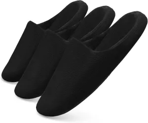 Tlizzz7 3 Pairs Cozy House Slippers - Memory Foam Indoor Bedroom Home Slippers for Women Men, House Slippers for Guests | Short Fuzzy Fluffy House Shoes | Travel Wedding Guest Hotel Spa Slippers |
