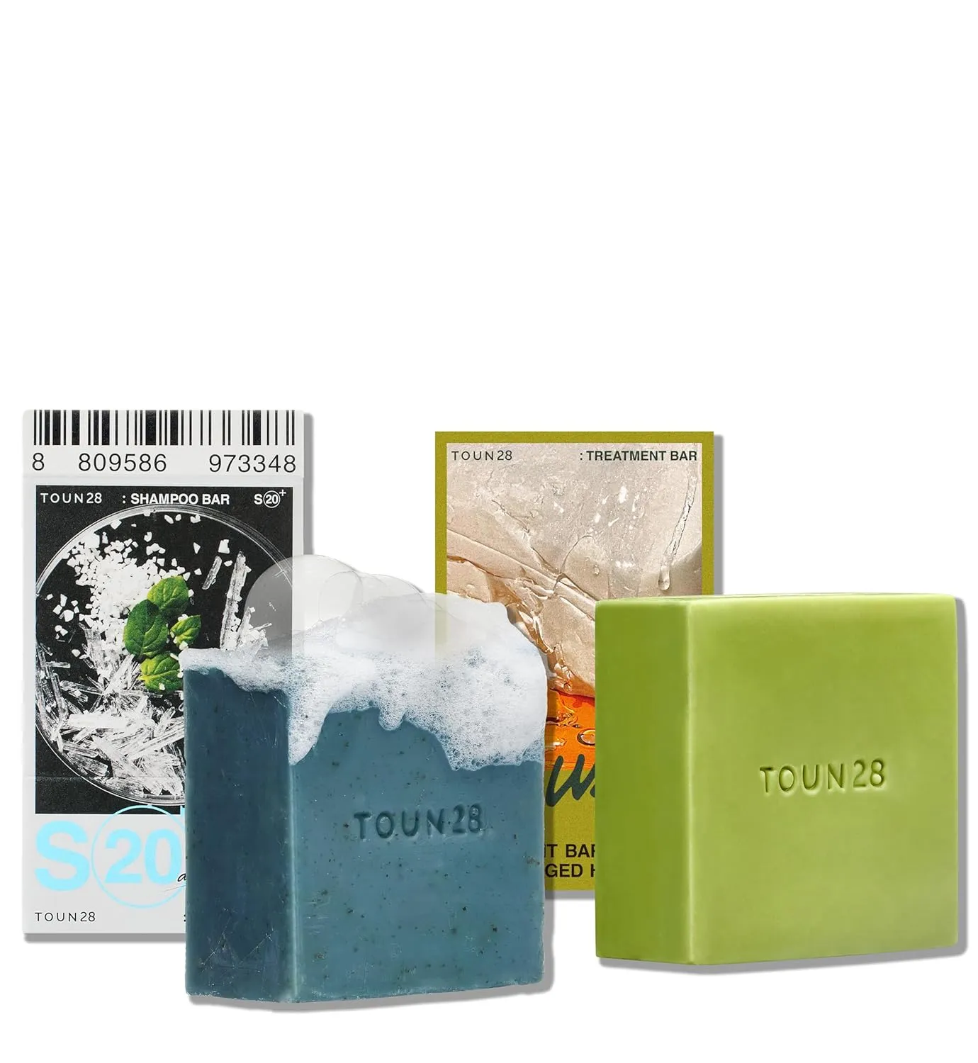 TOUN28 Anti-dandruff Natural Organic Cooling Biotin Shampoo Bar & No Wash Conditioner Bar for Damaged Hair and Scalp Strengthening Cooling Softening Sulfate Paraben Silicone Free Korean Haircare