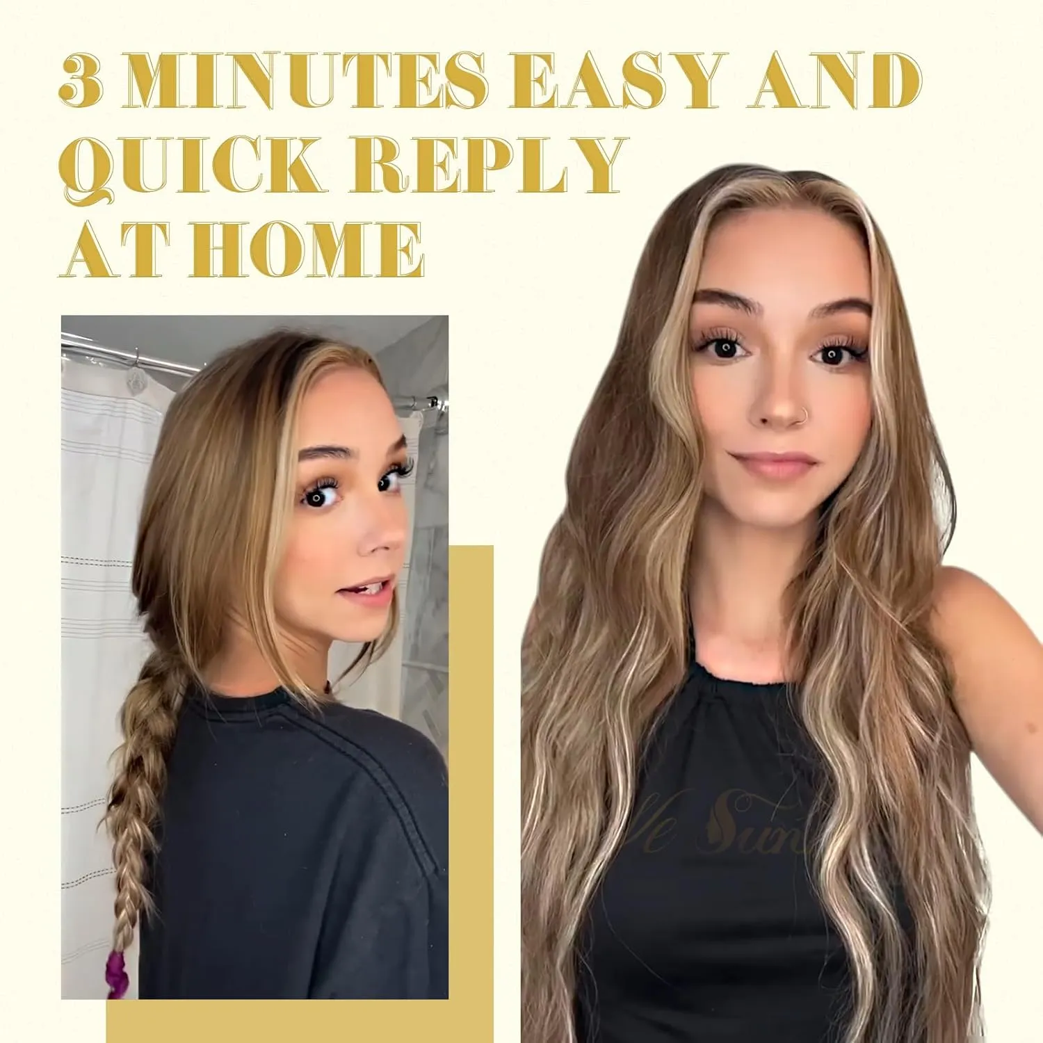 Ve Sunny Human Hair Clip in Extensions Blonde Clip in Hair Extensions Platinum Blonde Human Hair Extensions Clip ins Elegant Clip in Human Hair Extensions Add Hair Length 7pcs 120g 22inch