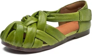 Women's Ethnic Mary Jane Flats - 1.5cm Woven Platform Summer Hollow Slippers
