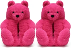 Women's Teddy Bear Slippers,Mom Gift Slippers,Cozy Women Fuzzy Indoor House Shoes,Fun Costume for Adults,Cute Animal Slides for Women Birthday Valentine's Gift Ideas